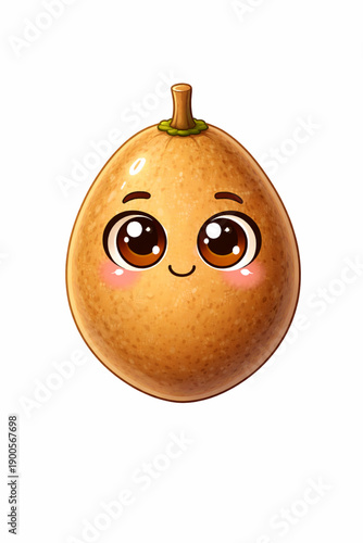 Vector Illustration of Cute Cartoon Sapodilla