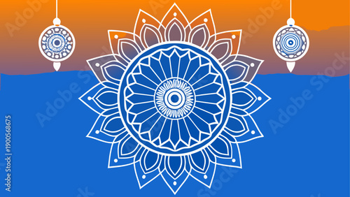 Mandala patterns with ethnic design elements on gradient background