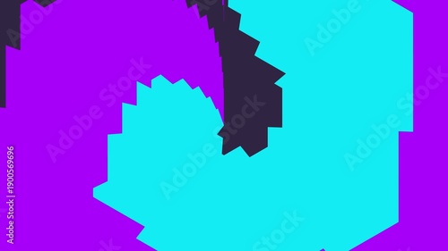 Abstract Geometric Shapes Transition Background Cyan Purple Jagged Edges Dynamic Motion Overlay