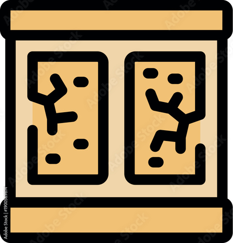 Papyrus scroll depicting egyptian hieroglyphs with visible damage, suggesting age and historical significance