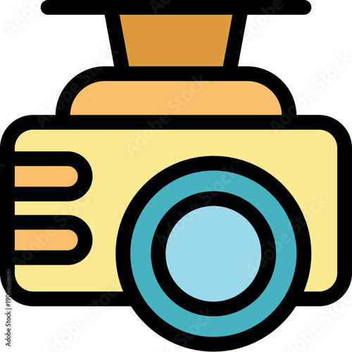 Yellow dashcam is recording, providing safety and evidence on the road