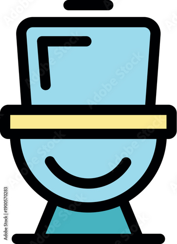 Cartoon toilet bowl with a smiling face, adding a playful touch to the often overlooked aspect of bathroom hygiene