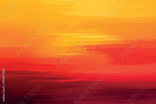 Warm sunset abstract painted texture background with red and yellow tones