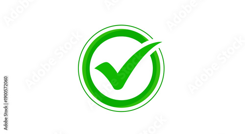 Vibrant green checkmark icon representing approval, completion, and success on a clean white background. Perfect for web design, apps, and digital projects indicating task accomplishment