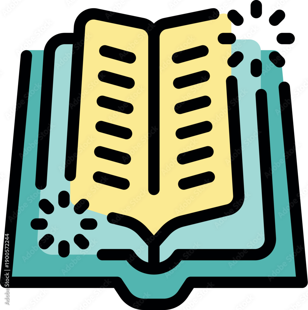 Fototapeta premium Open magic book with shining sparkles creating an enchanting atmosphere, perfect for fantasy or education concepts