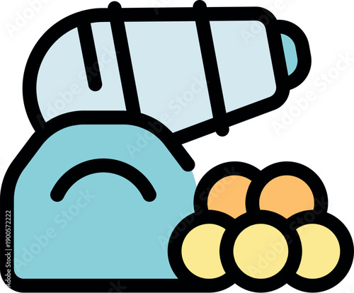 Cannon launching cannonballs, symbolizing historical warfare, celebrations, and the impact of artillery