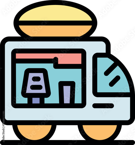 Food truck selling burgers delivering fast food to customers across the city