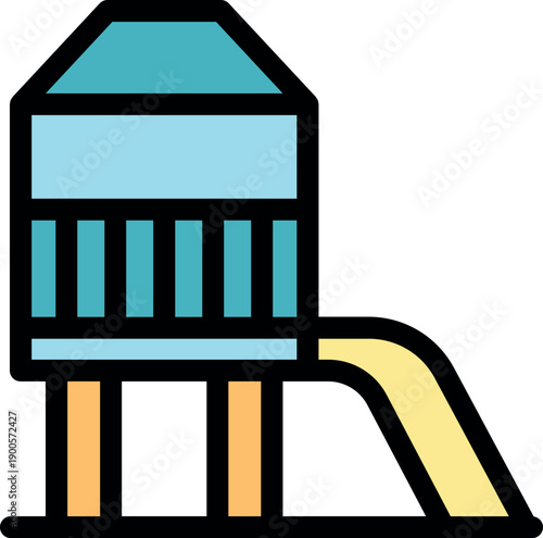 Colorful playground slide offering exciting playtime for kids, promoting outdoor activities and physical development