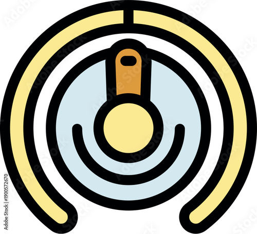 Power button activating futuristic interface with circular design, symbolizing advanced technology and user interaction