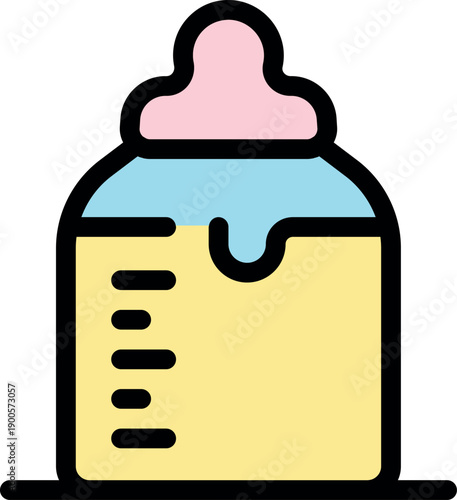 Baby bottle icon representing infant nutrition and feeding, symbolizing childcare and nourishment for newborns