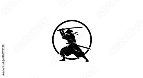 black silhouette of a samurai