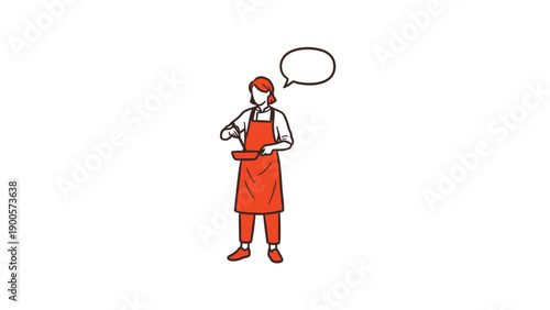 A cartoon butcher stands thoughtfully with a speech bubble above his head.