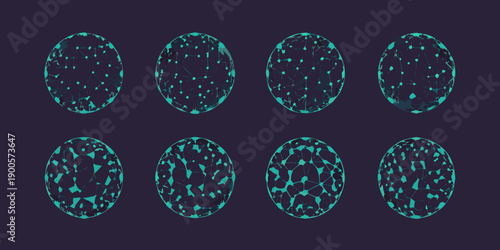 A sequence of eight oval shapes depicting evolving cellular structures