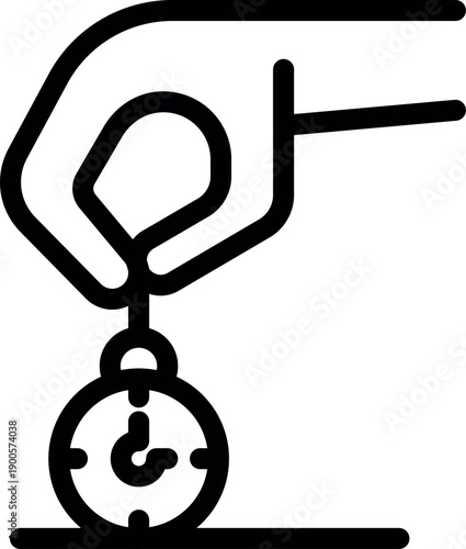 Conceptual icon of hand carefully placing stopwatch, symbolizing time management, deadline control, and precise timing in business or sports