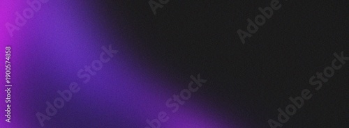 Fényképezés Abstract dark background with bright purple light leak gradient texture grainy f