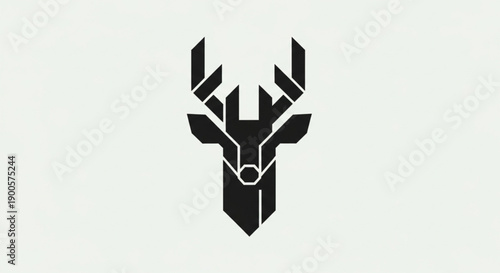 vector illustration of an geometry deer head