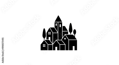 vector illustration of a village