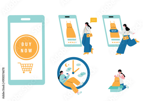 ネットショッピングを楽しむ女性