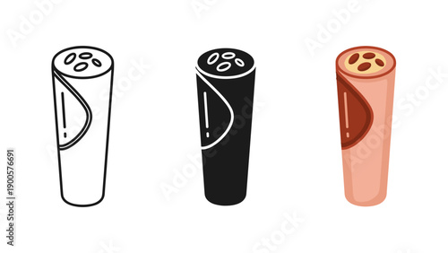 Three dog food cans in different colors Vector