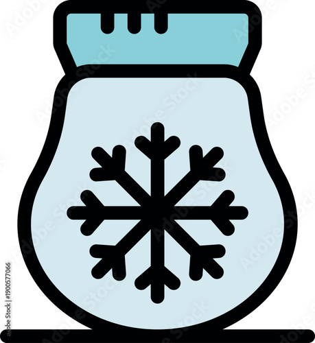 Freezer bag with snowflake symbol ensuring food preservation in cold storage