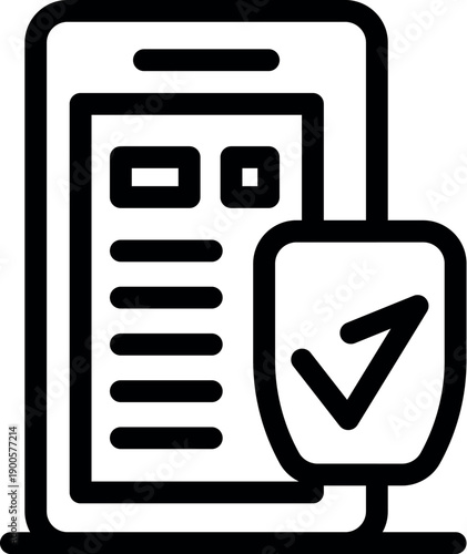 Mobile phone with checked shield ensuring data protection and security