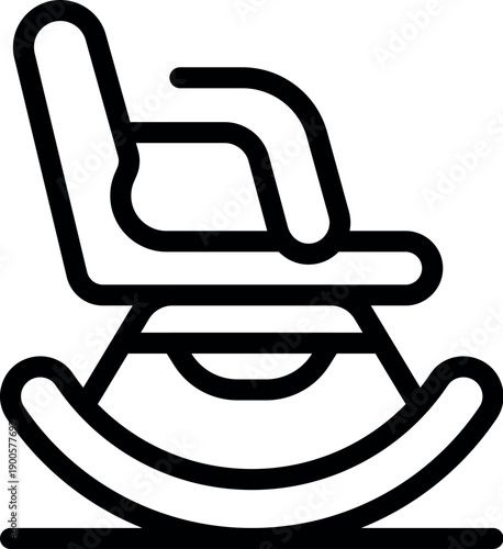 Comfortable rocking chair standing on floor with backrest and armrests for relaxing at home or office