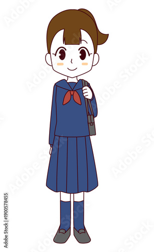 セーラー服の女子のイラスト