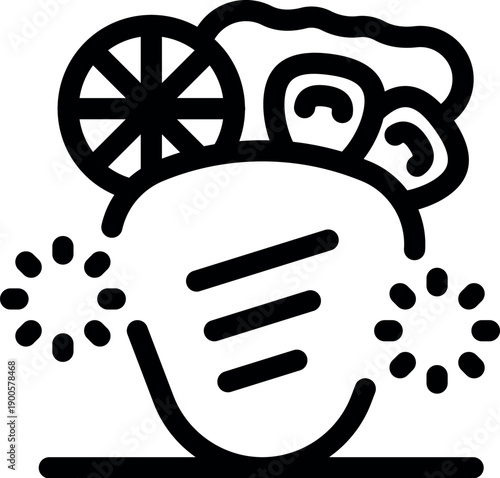 Delicious grilled steak served with mushrooms, a lemon slice, and herbs, garnished with spices