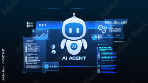 AI workflow automation artificial intelligence. ai agent dashboard automation system with processing, data analytic flow, coding steps and process flow.