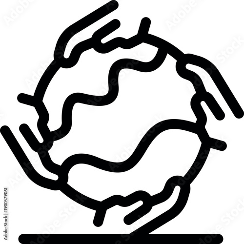 Hands rotating earth symbolizing global teamwork, environmental protection, and sustainable development