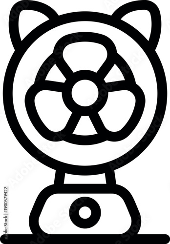 Adorable cat ear fan providing a refreshing breeze, perfect for staying cool in style