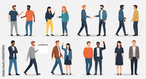 Diverse group of people interacting in business setting