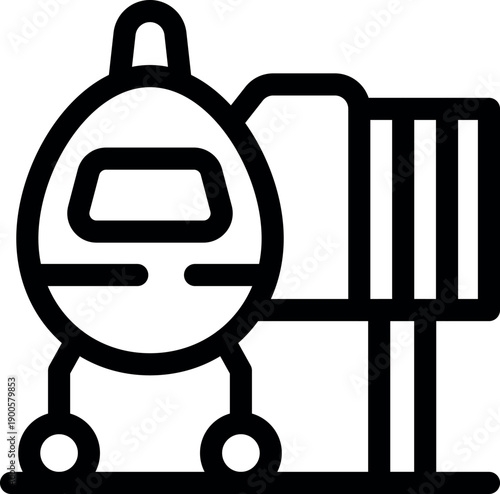 Lunar exploration vehicle connecting to a charging station on the moon surface, symbolizing space exploration and technological advancement