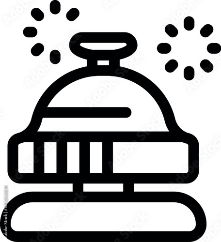 Ringing service bell with stars, ideal for representing customer service, assistance, or notification