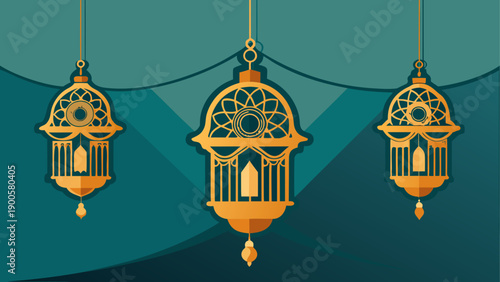 Elegant moroccan lanterns hanging in a night sky