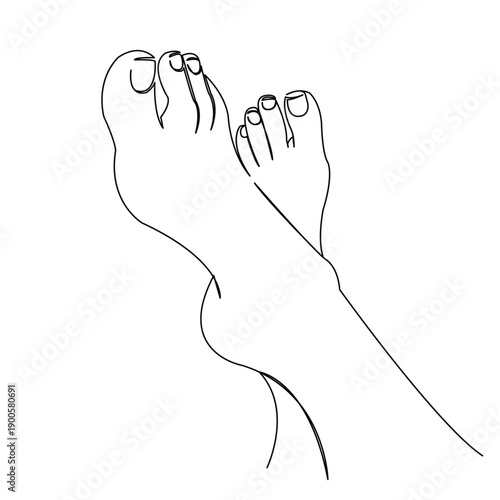 One continuous single drawing line art flat doodle leg, skin, girl, woman, body, smooth, foot. Isolated image hand draw contour on a white background
