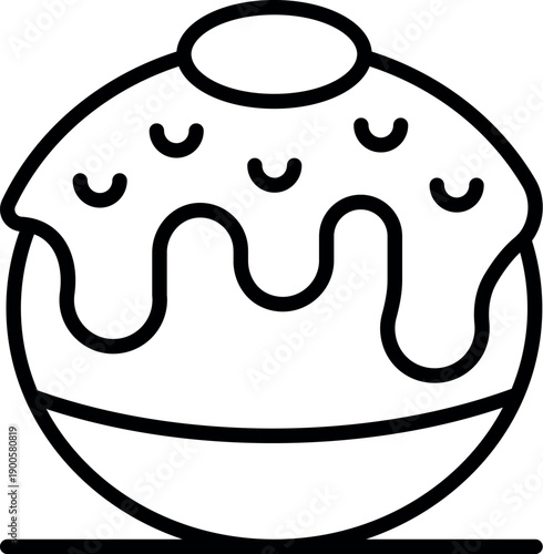 Sweet treat with melted icing and colorful sprinkles, perfect for breakfast or a snack