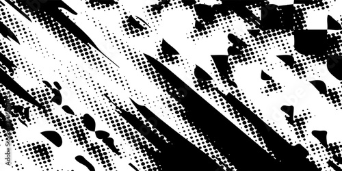 Race flag grunge background, car rally or motocross finish flag with vector checker pattern.