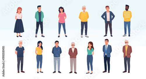 Diverse group of people standing in a row