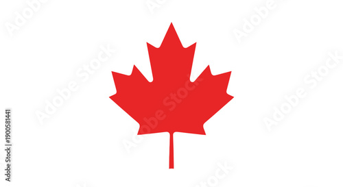 A simple, iconic red maple leaf symbol on a plain white background.