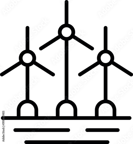 Offshore wind turbines generating clean energy, symbolizing renewable resources and sustainable power generation