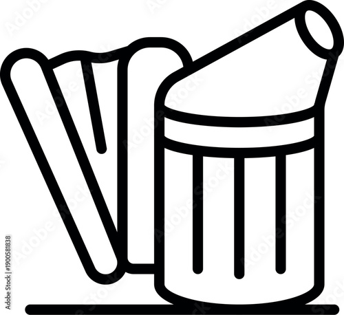 Bee smoker creating smoke, essential tool for beekeepers during hive inspections and honey collection