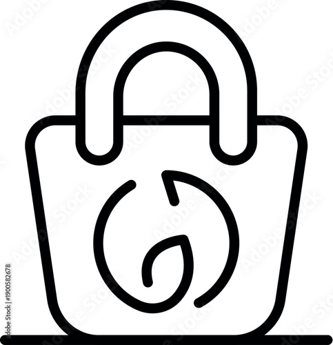 Shopping bag with recycle symbol promoting reusable bags and reducing plastic waste