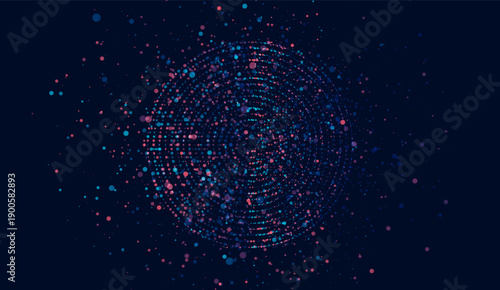 Technology background. Big data visualization concept. Information artificial neural network