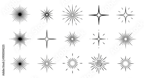Collection of Starburst and Sparkle Vector Elements for Graphic Design