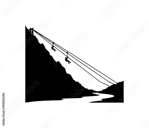 Aerial Ski Lift Over Mountain Landscape