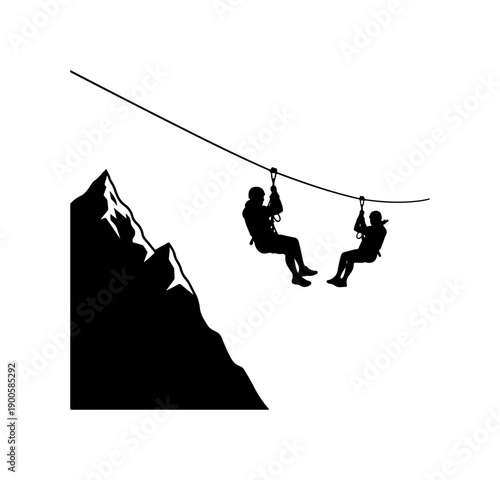 Adventure Zip Line Over Mountain Cliff