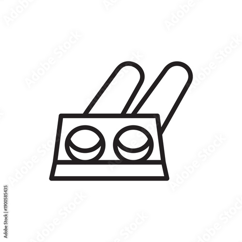 Culvert wall icon. Drainage engineering and erosion control, represents concrete headwalls, wingwalls, hydraulic outlet structures, road embankment protection, and municipal water management hardware.