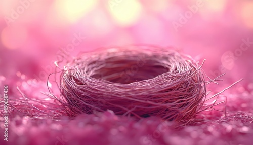 Delicate Pink Nest with Dreamy Warm Glow