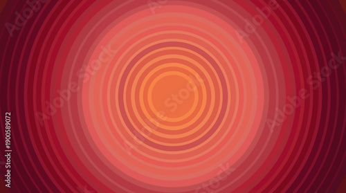 Abstract Vibrant Red and Orange Concentric Circle Background, Retro Radial Gradient Ripple Pattern Vector Illustration